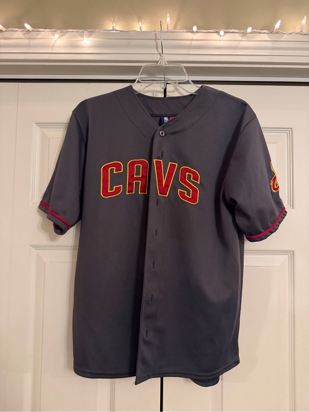Cavs Gray Button Baseball Jersey